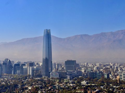 Vista de Santiago de Chile con la cordillera — comuna de Ñuñoa
